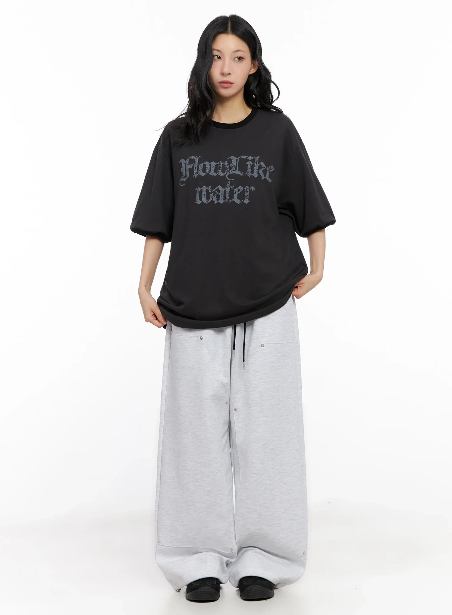 Wide-Leg Stud Accent Sweatpants IG508 - Image 11
