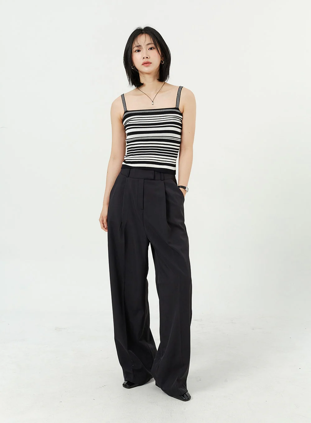 Wide Leg Tailored Pants OM309 - Image 4