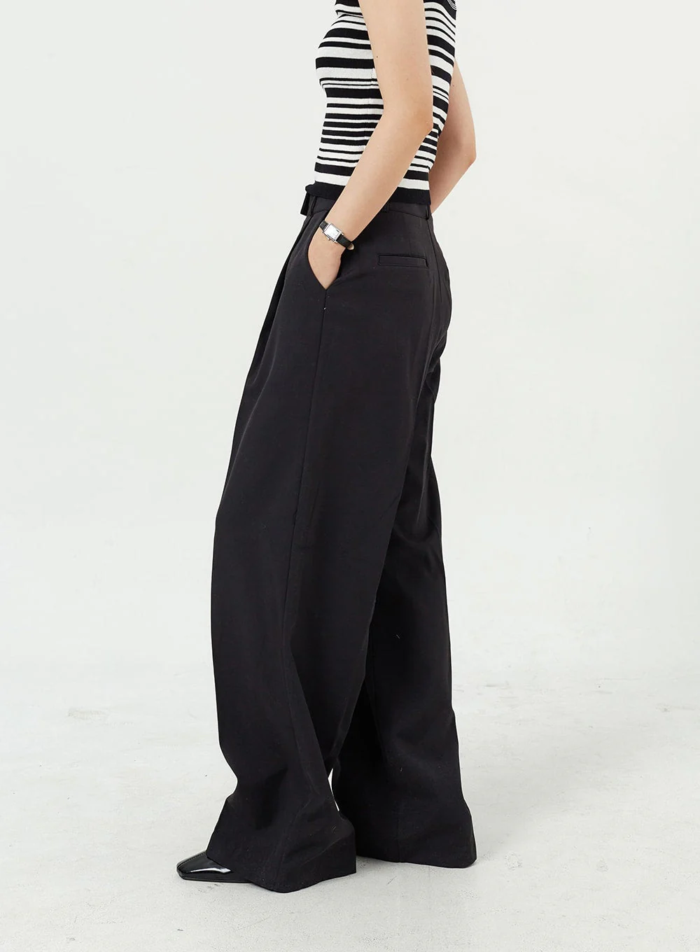 Wide Leg Tailored Pants OM309 - Image 5