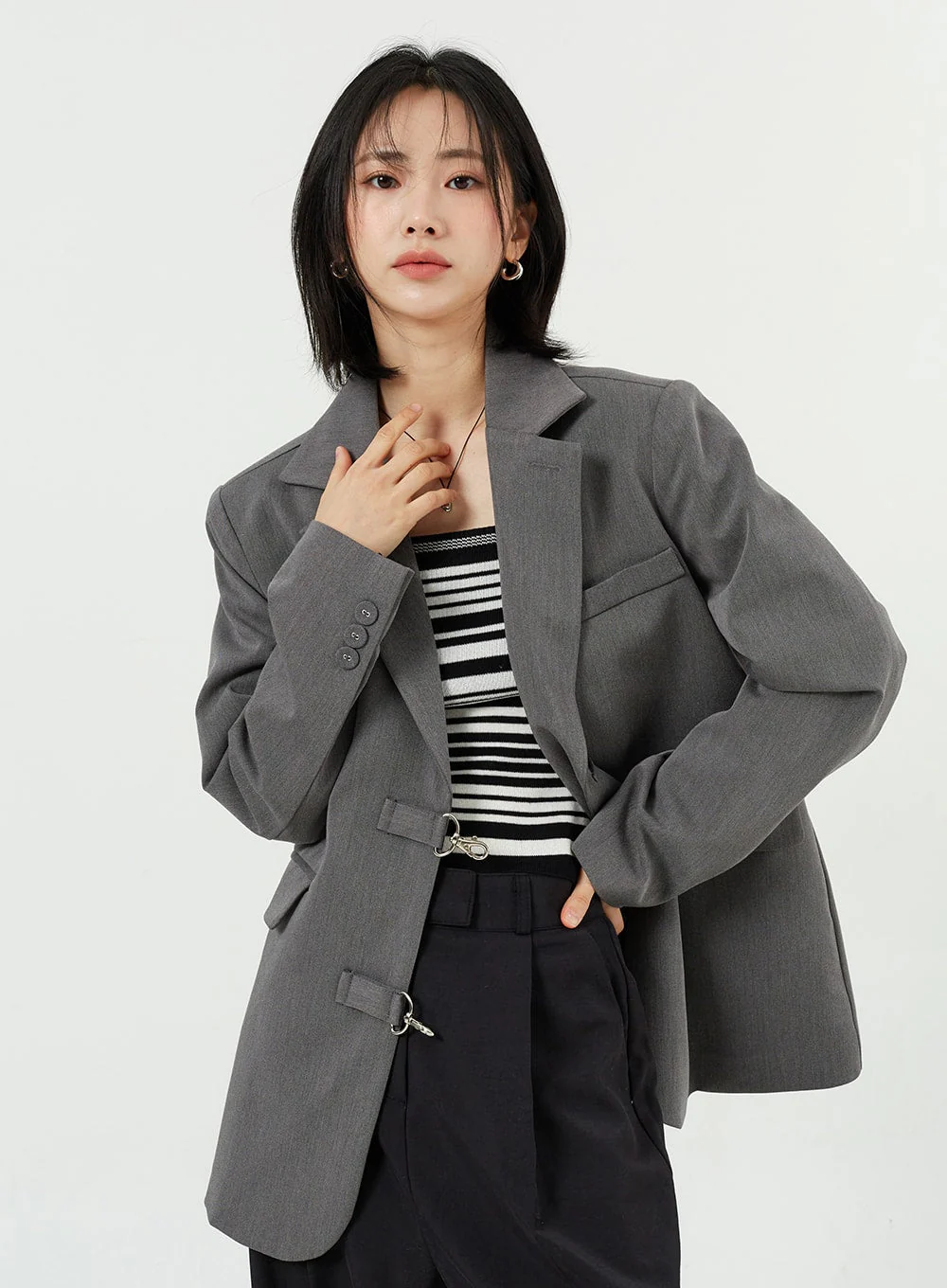 Wide Leg Tailored Pants OM309 - Image 8
