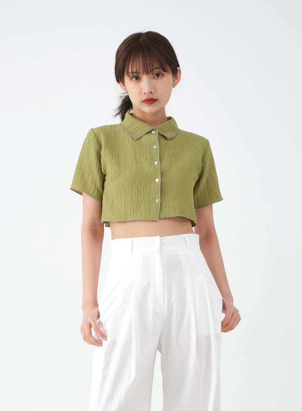Wide Leg Tailored Pintuck Trousers CM3 - Image 10