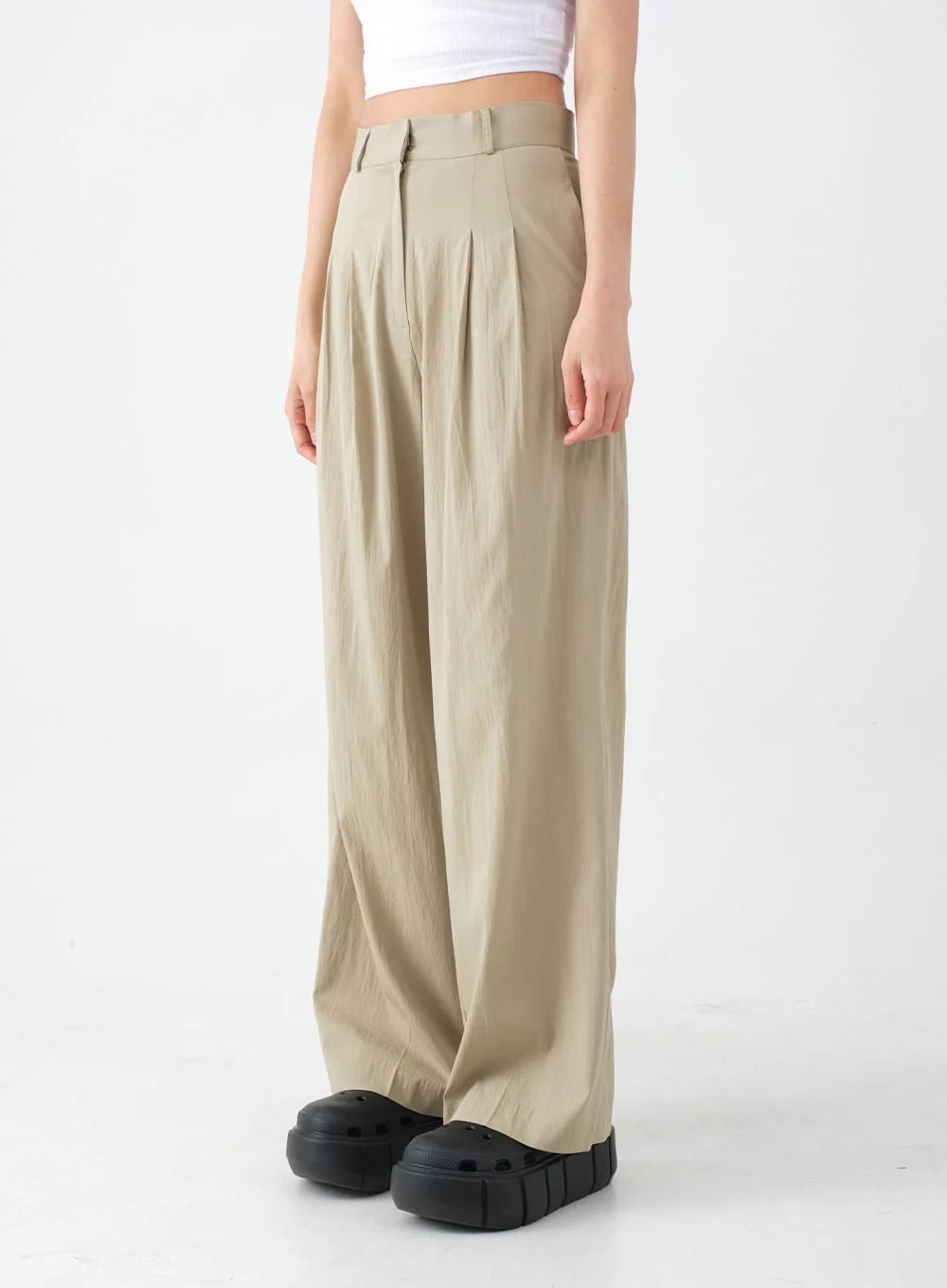 Wide Leg Tailored Pintuck Trousers CM3 - Image 14