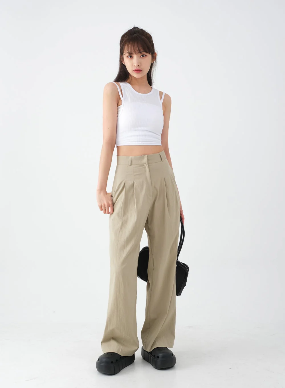 Wide Leg Tailored Pintuck Trousers CM3 - Image 16