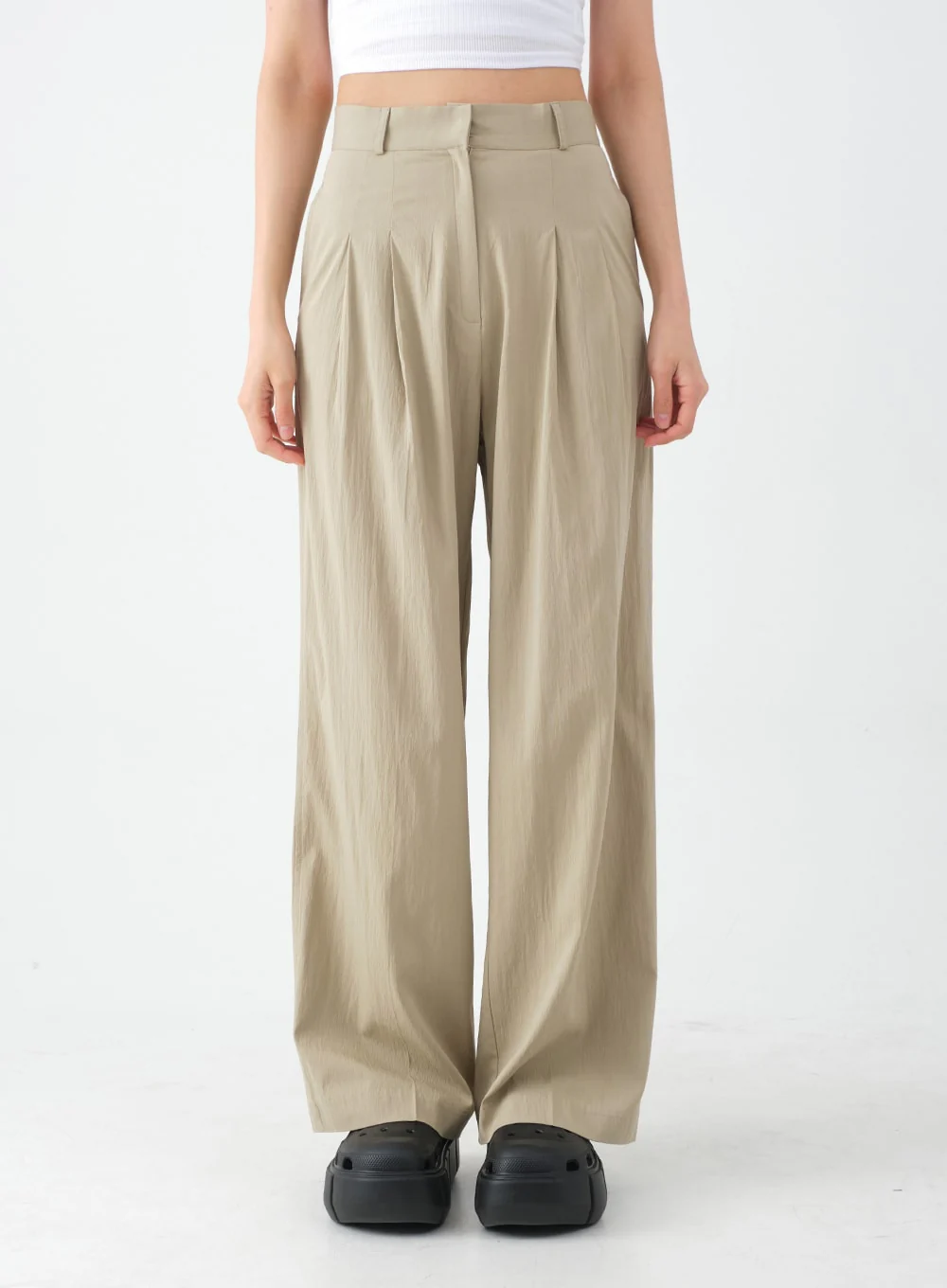 Wide Leg Tailored Pintuck Trousers CM3 - Image 19