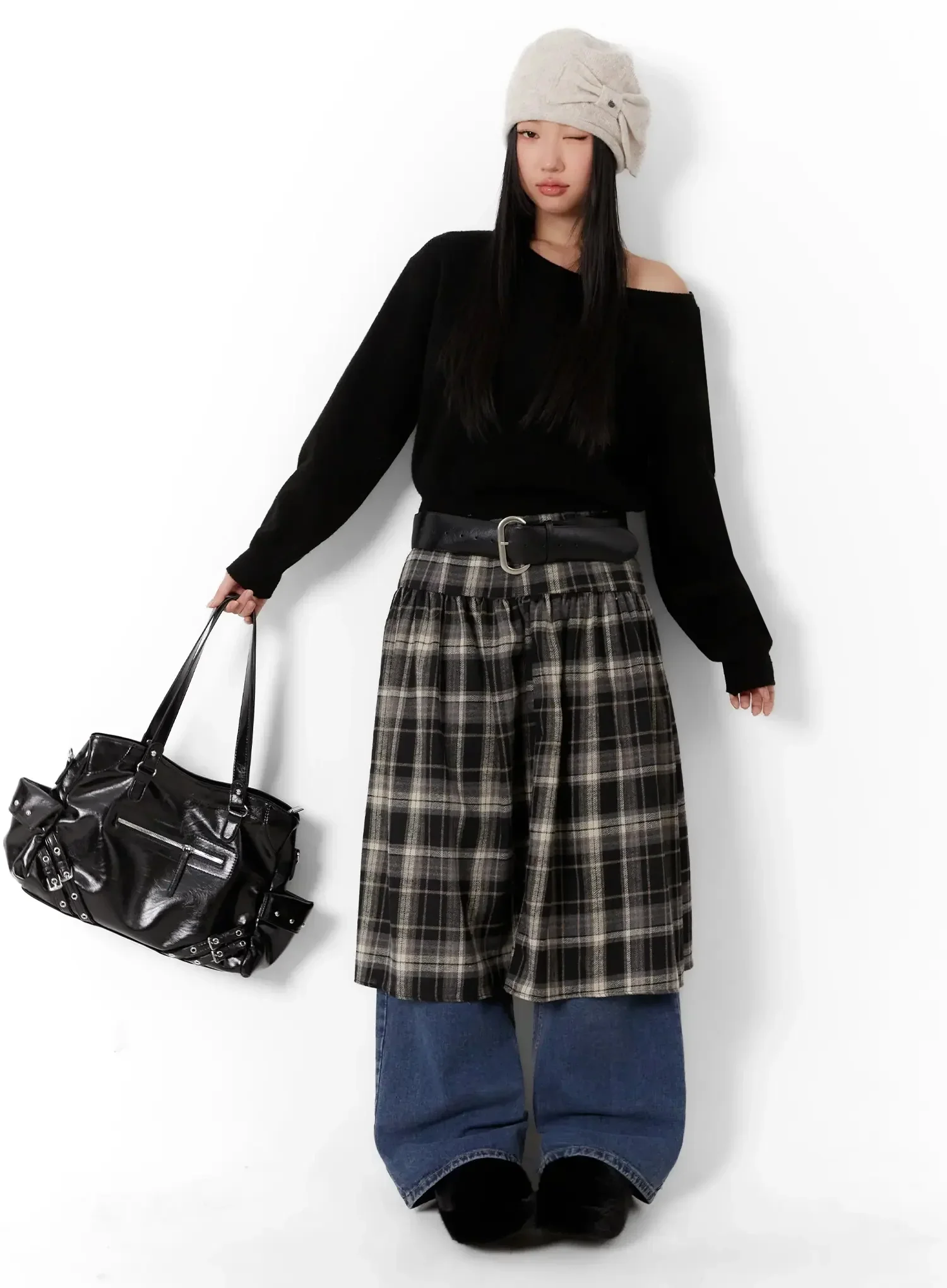 Wide Neck Crop Sweater ID525
