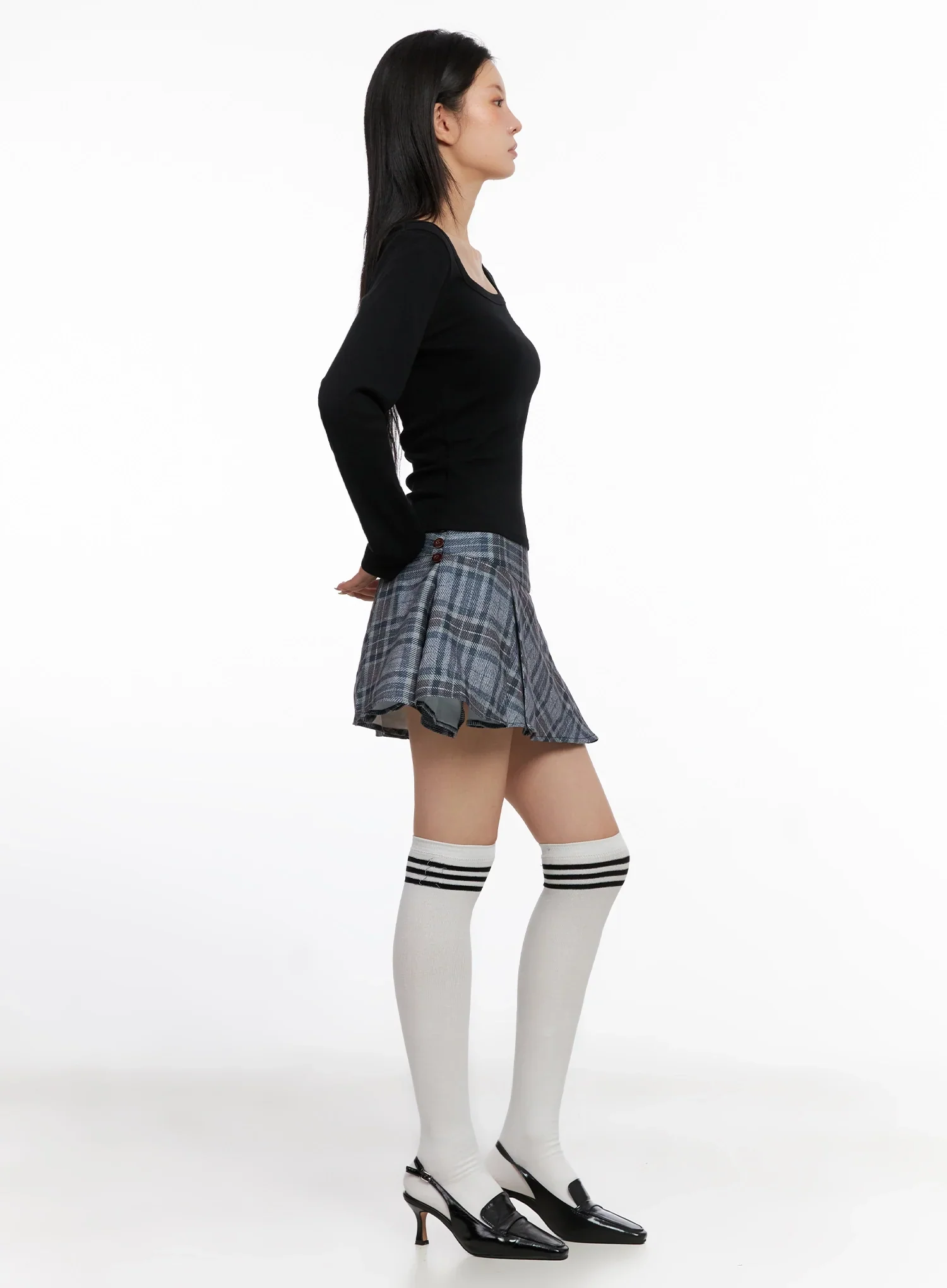 Wide Neck Fitted Long Sleeve Top IS508 - Image 8