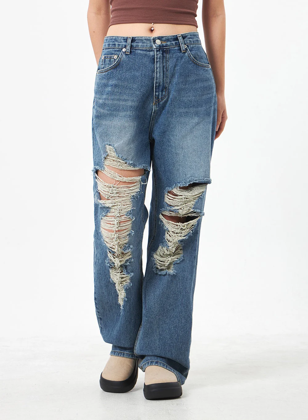 Wide Ripped Jeans CA304 - Image 5