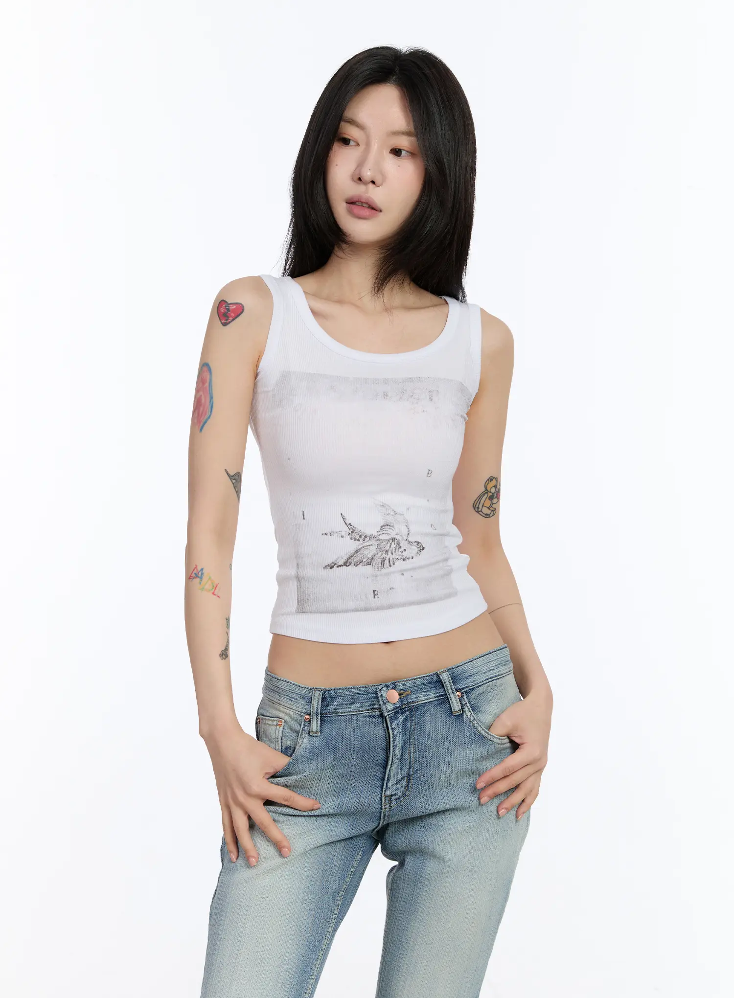 Winged Graphic Rib Tank Top CA506 - Image 4