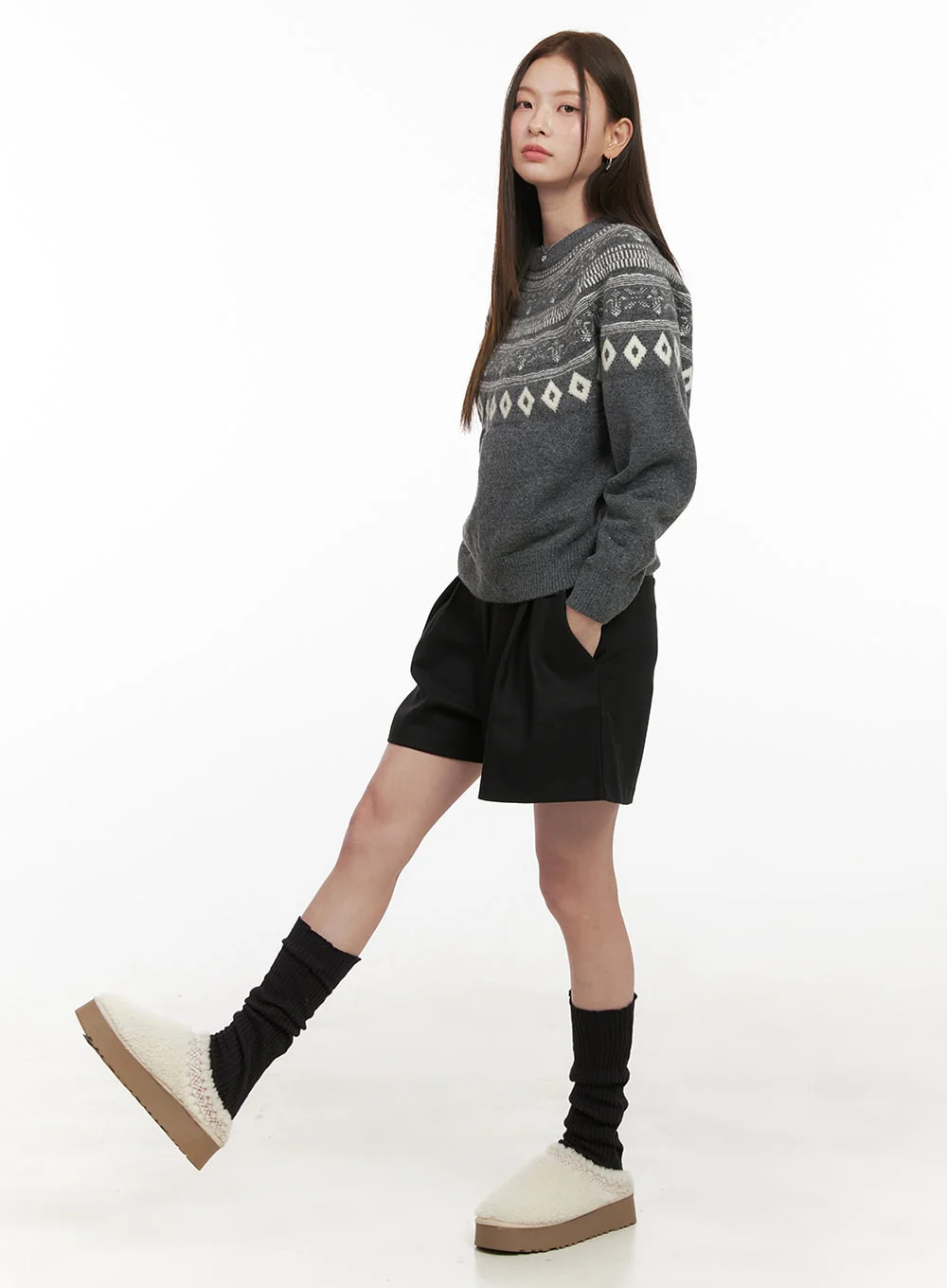 Wool-Blend Nordic Print Sweater OD412 - Image 3