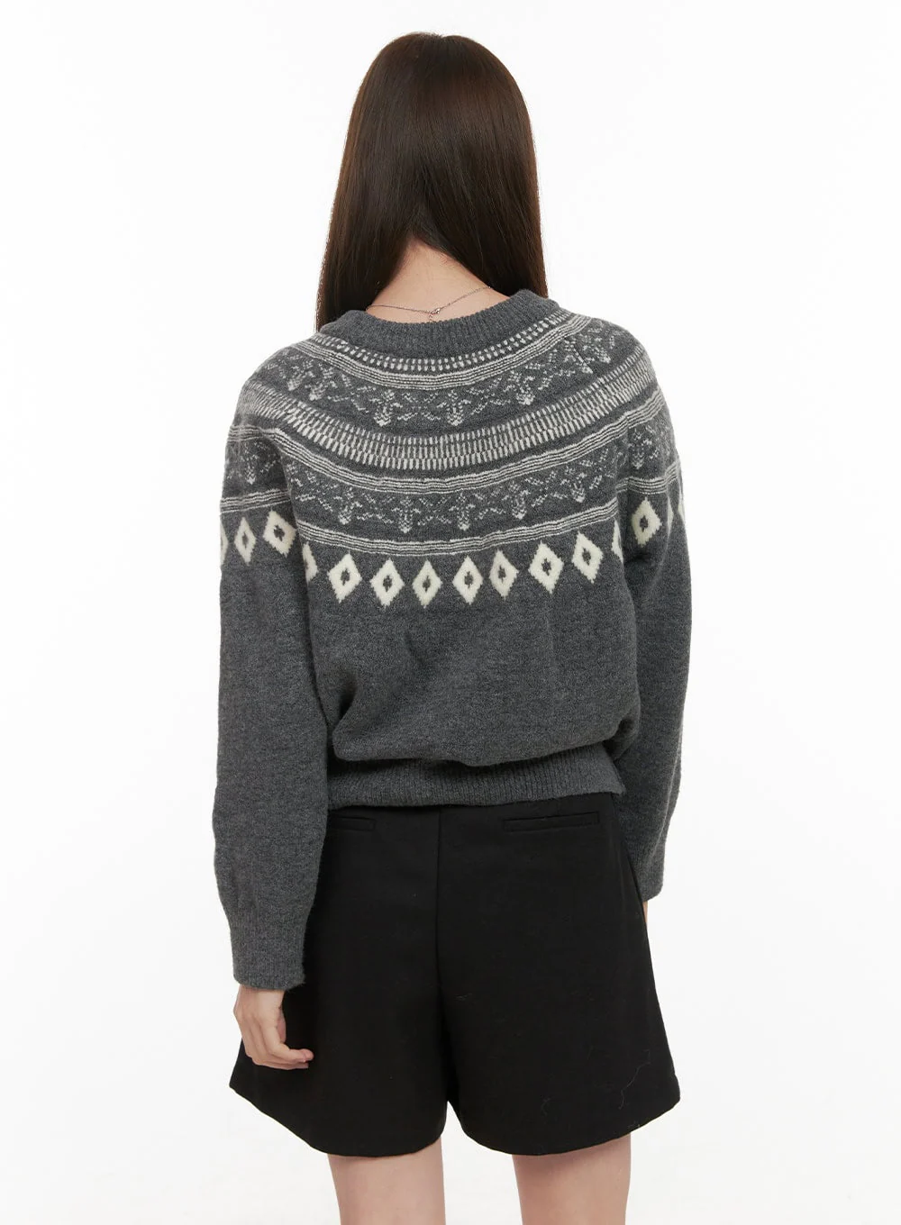 Wool-Blend Nordic Print Sweater OD412 - Image 7