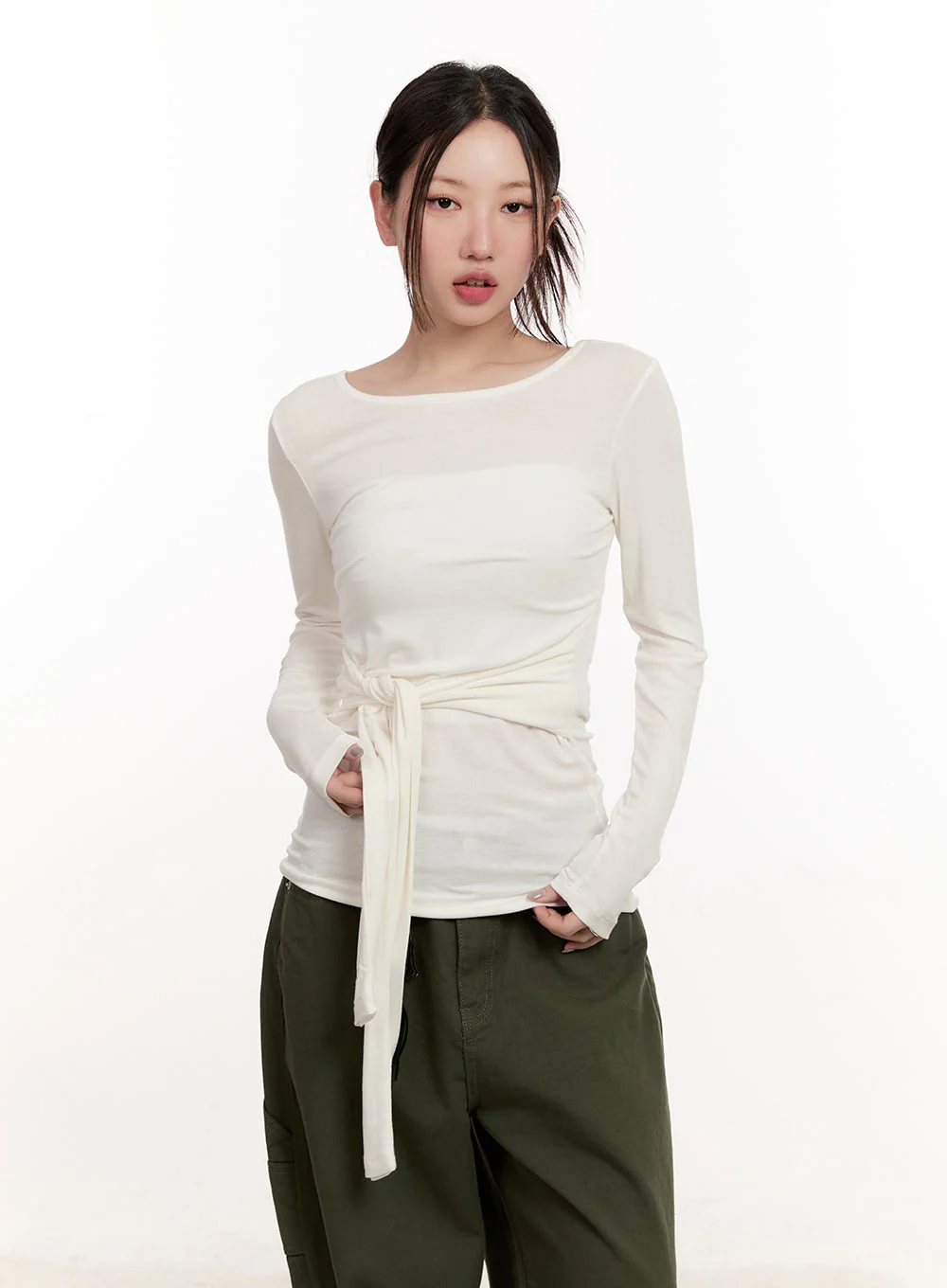 Wrap Tie Long-Sleeve Top CM510 - Image 10