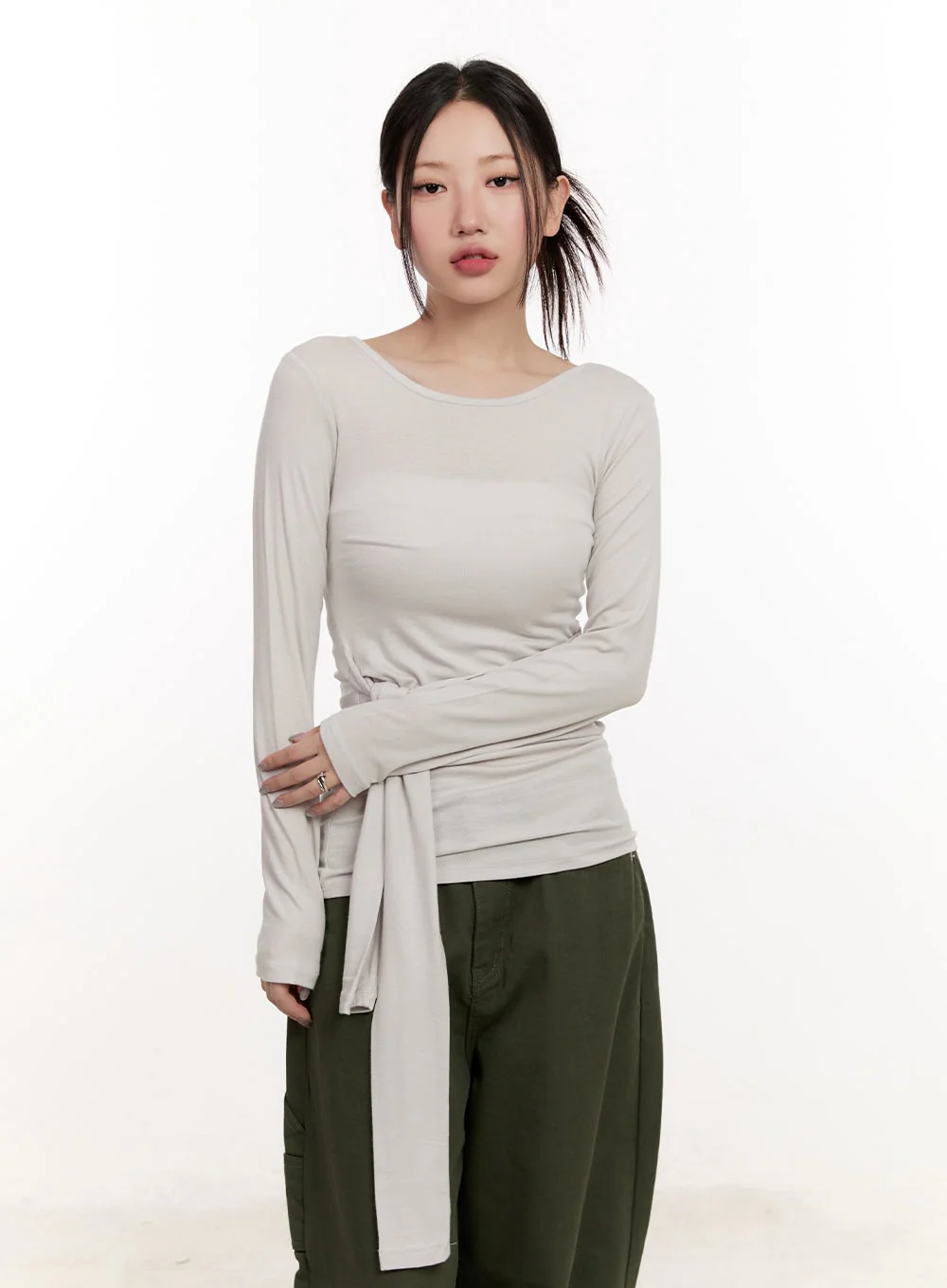 Wrap Tie Long-Sleeve Top CM510 - Image 11