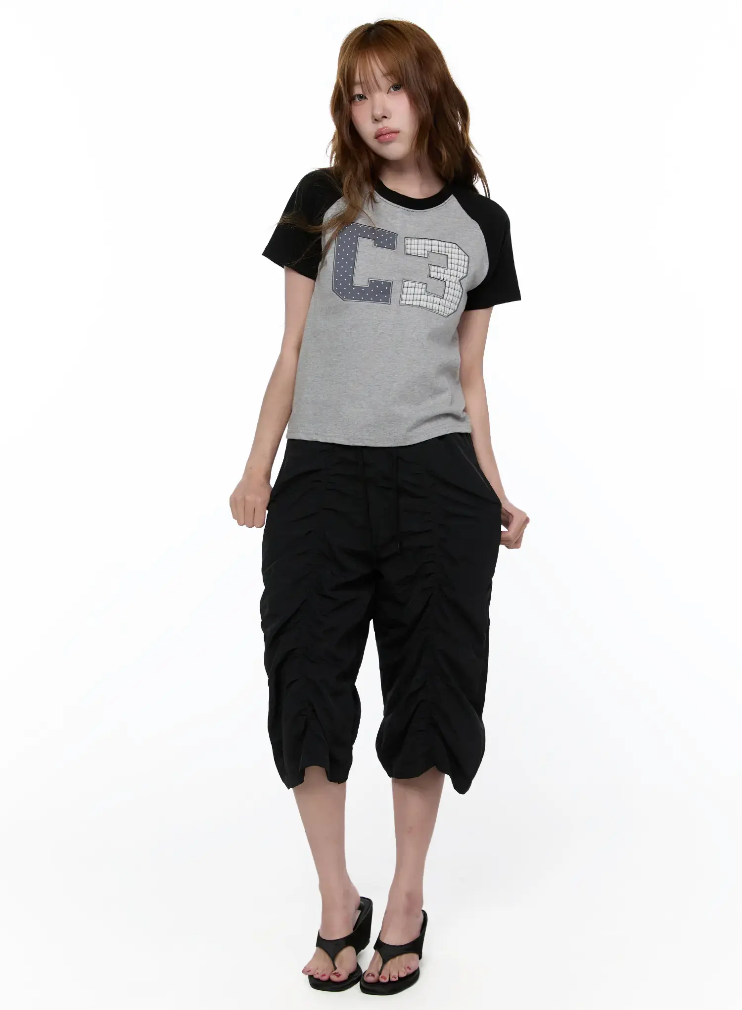 Wrinkled Band Bermuda Pants CA522 - Image 5