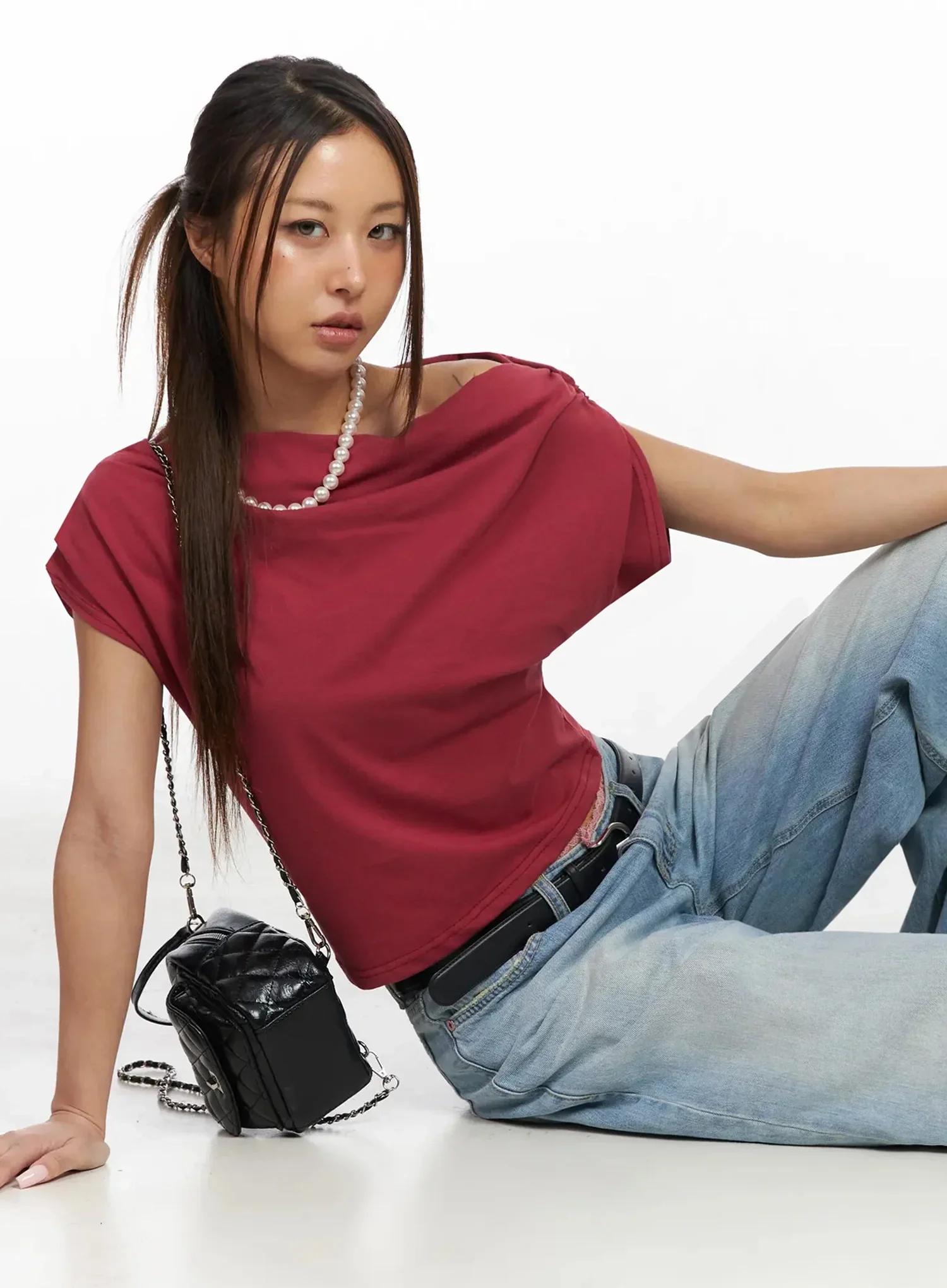Yoko Lace Layered Wide Leg Jeans IY504 - Image 4