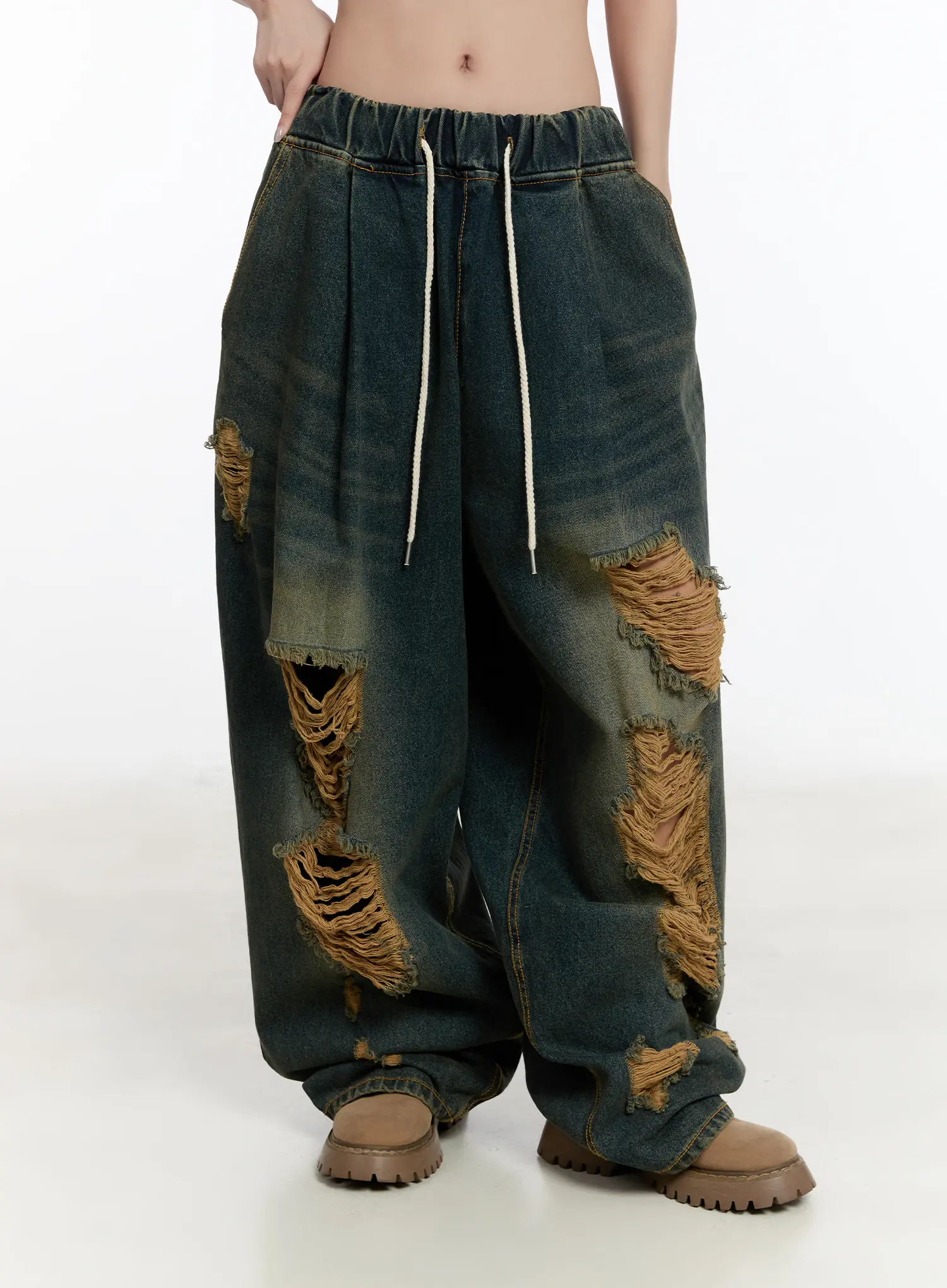 Yoomi Distressed Wide Leg Jeans CM511 - Image 12