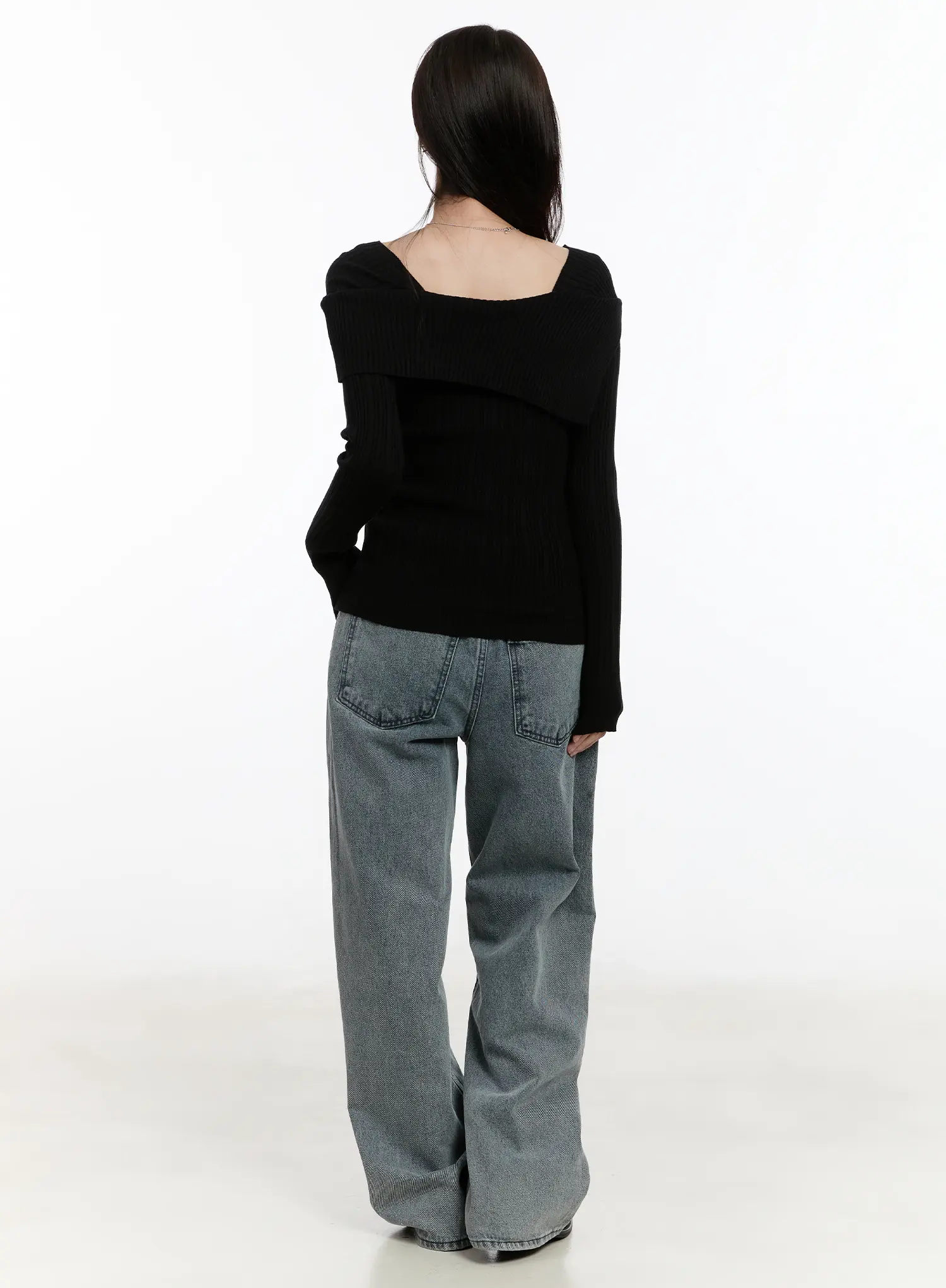 Ysabelle Gray Washed Wide Leg Jeans CM510 - Image 7