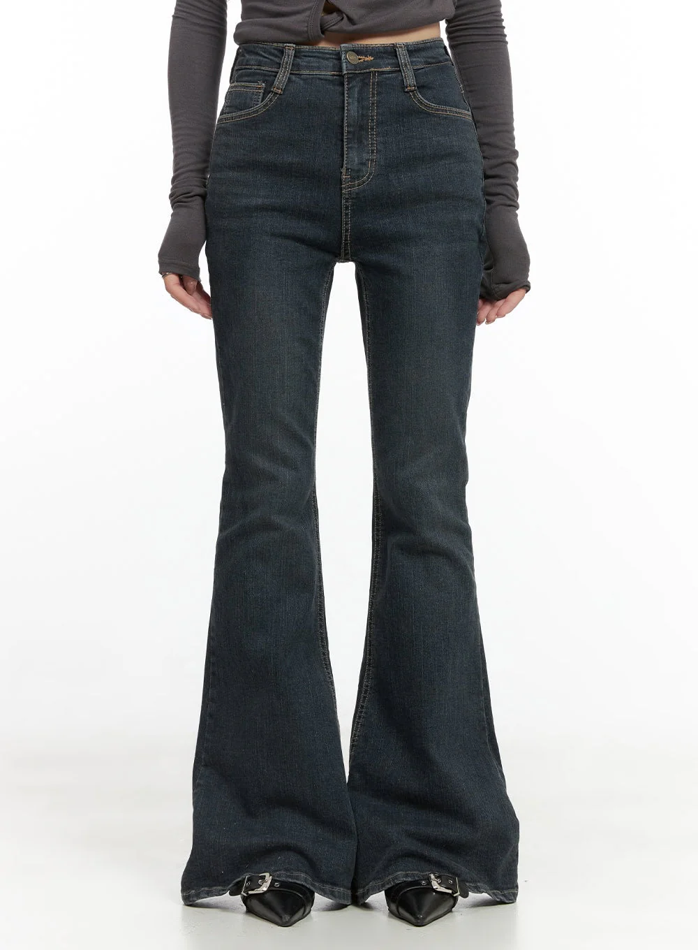 Zadie Slim Washed Denim Bootcut Jeans CG421
