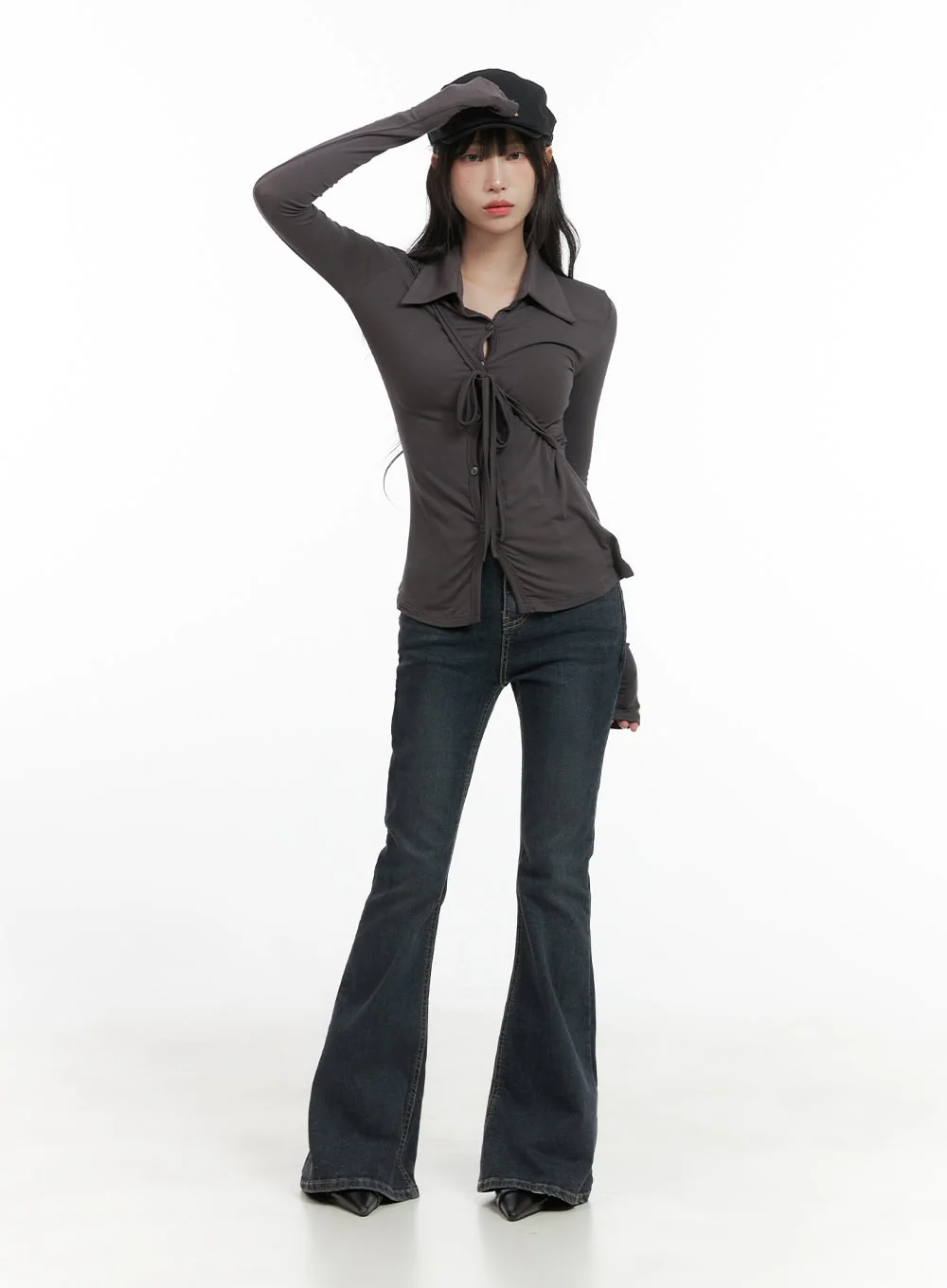Zadie Slim Washed Denim Bootcut Jeans CG421 - Image 2