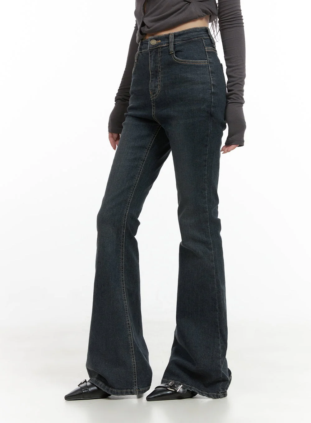 Zadie Slim Washed Denim Bootcut Jeans CG421 - Image 3