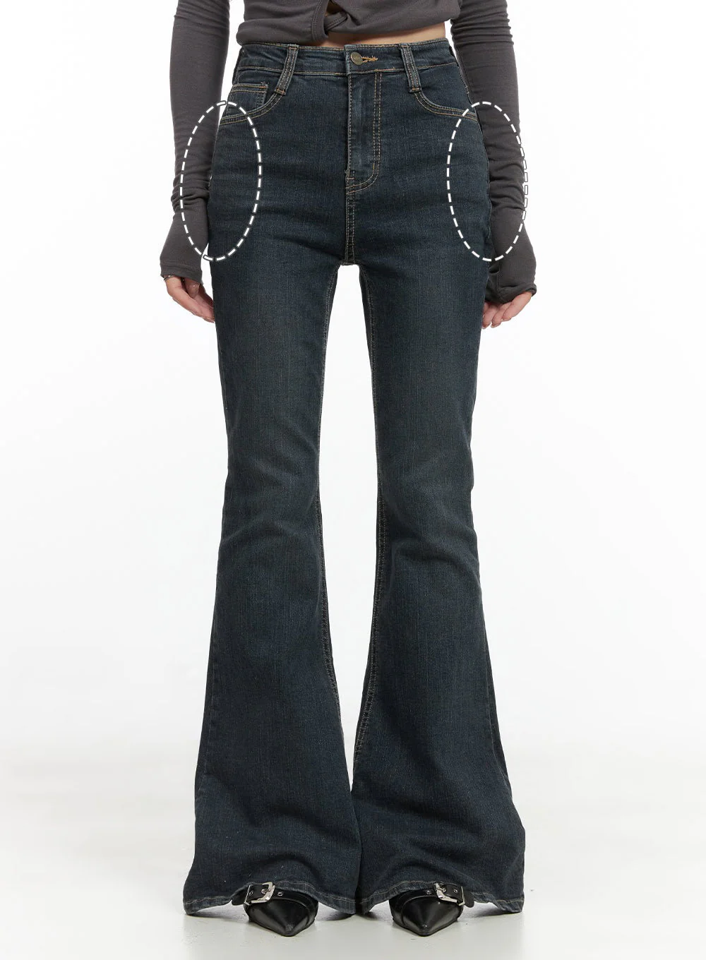 Zadie Slim Washed Denim Bootcut Jeans CG421 - Image 6