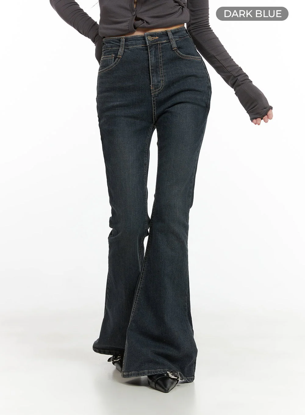 Zadie Slim Washed Denim Bootcut Jeans CG421 - Image 8