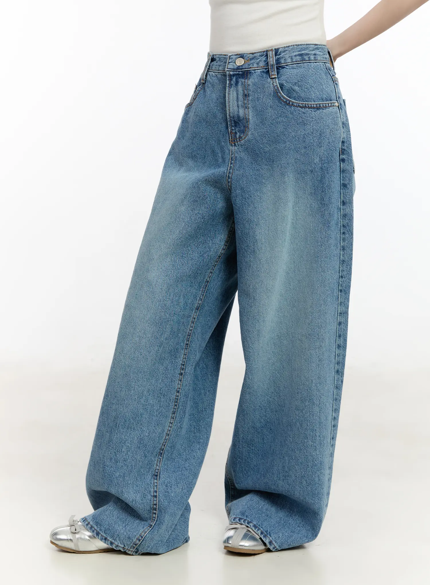 Zee Classic Washed Wide Leg Jeans CM505 - Image 3