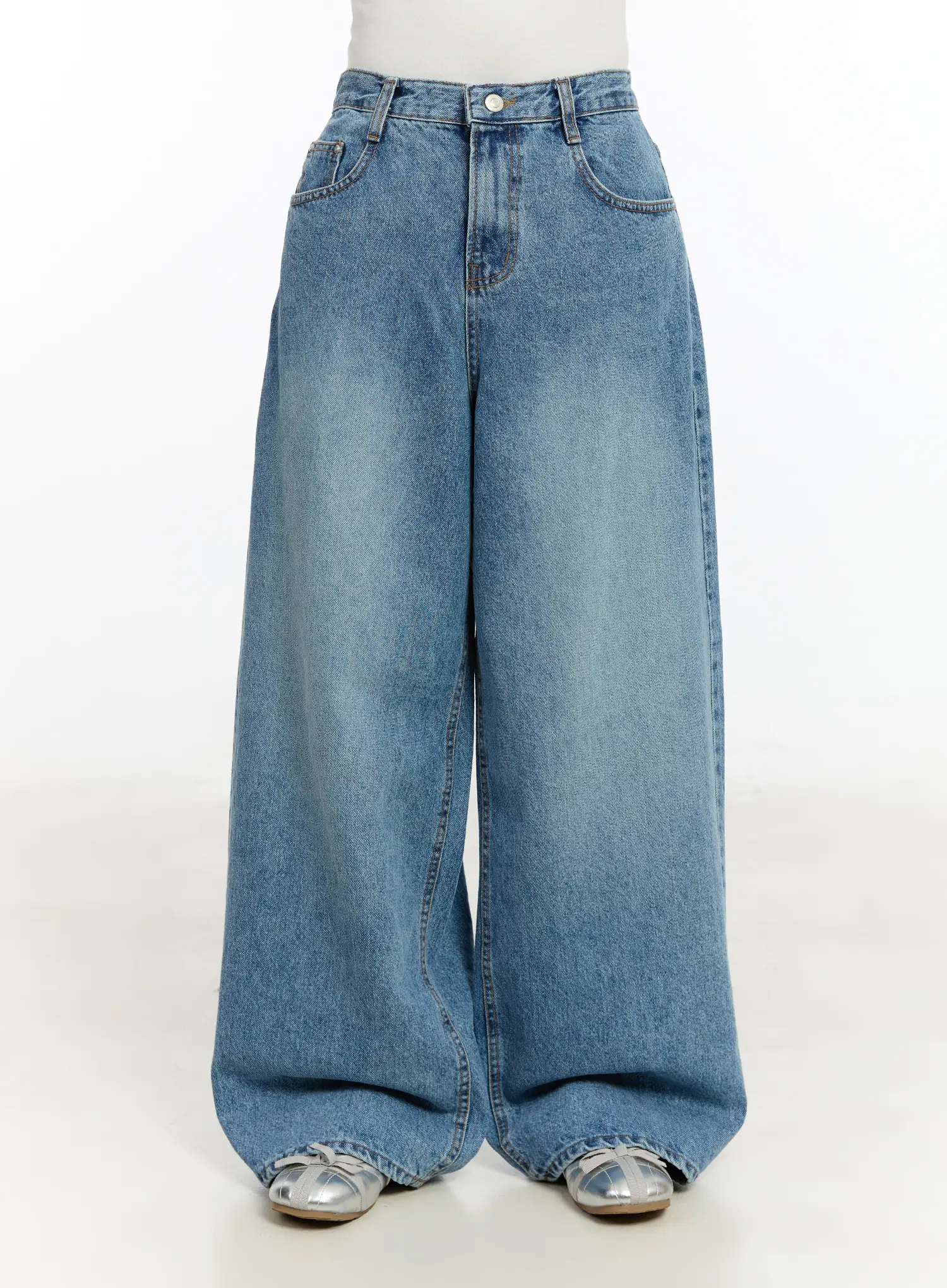 Zee Classic Washed Wide Leg Jeans CM505 - Image 7