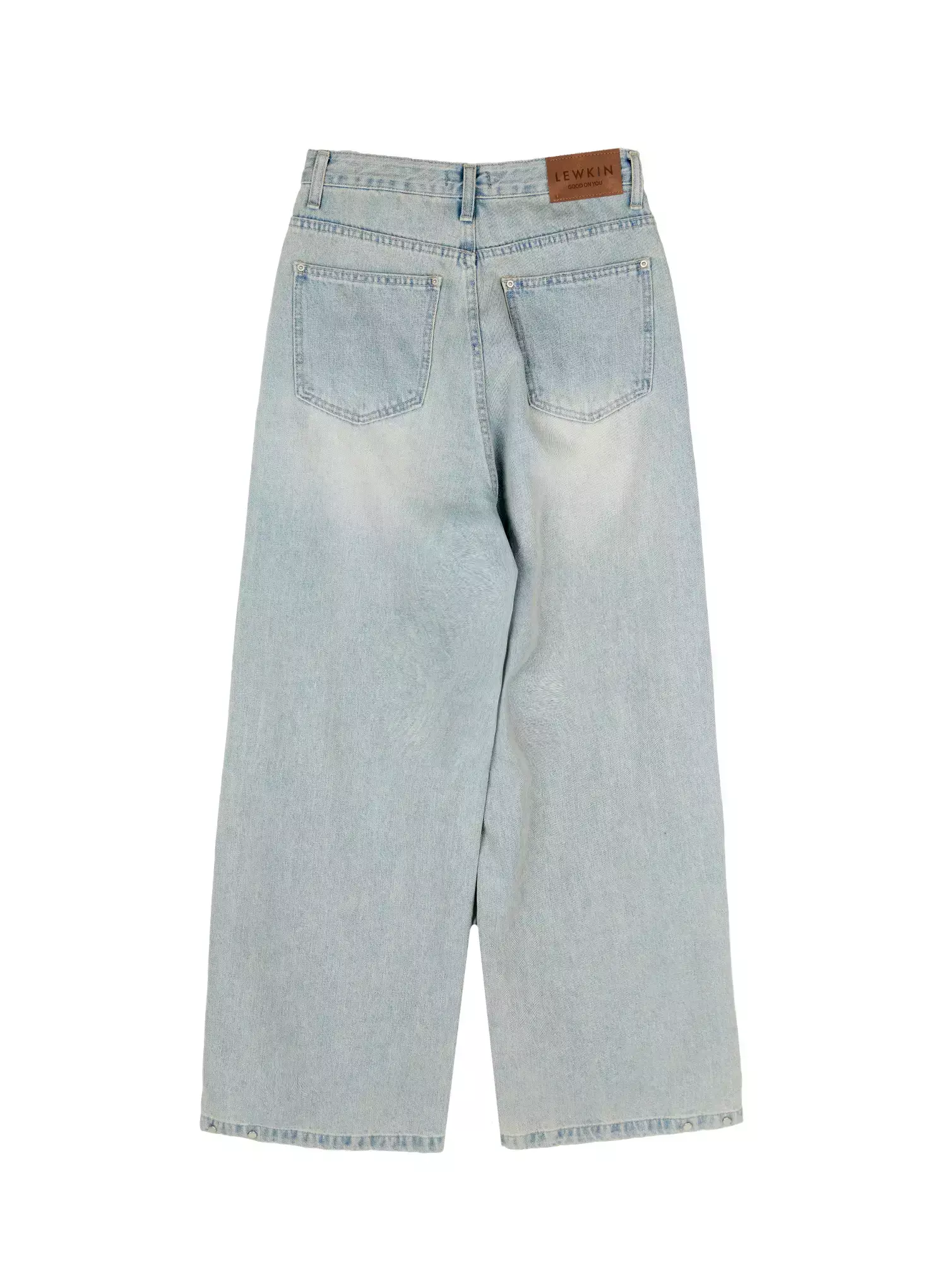 Zion Light Wash Wide-Leg Jeans IY514 - Image 11