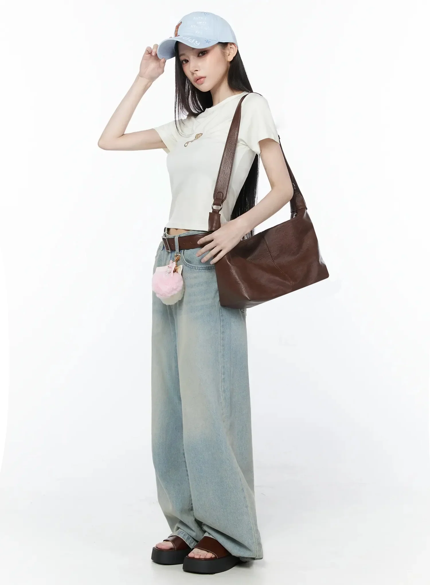 Zion Light Wash Wide-Leg Jeans IY514 - Image 8