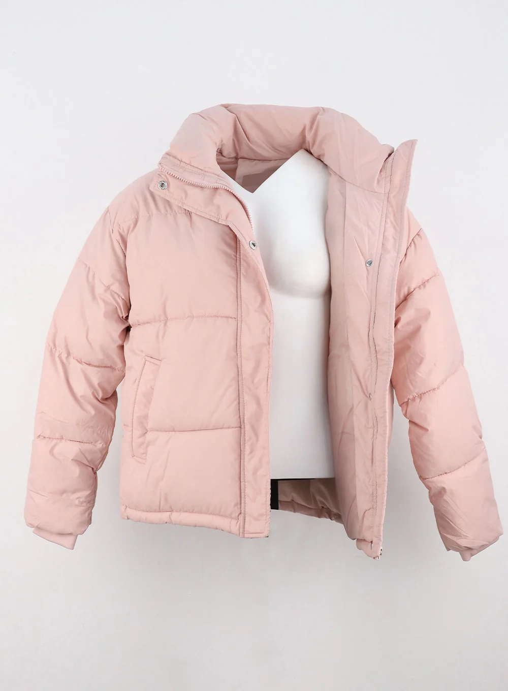 Zip-Up Stand Collar Puffer Jacket CO319 - Image 18