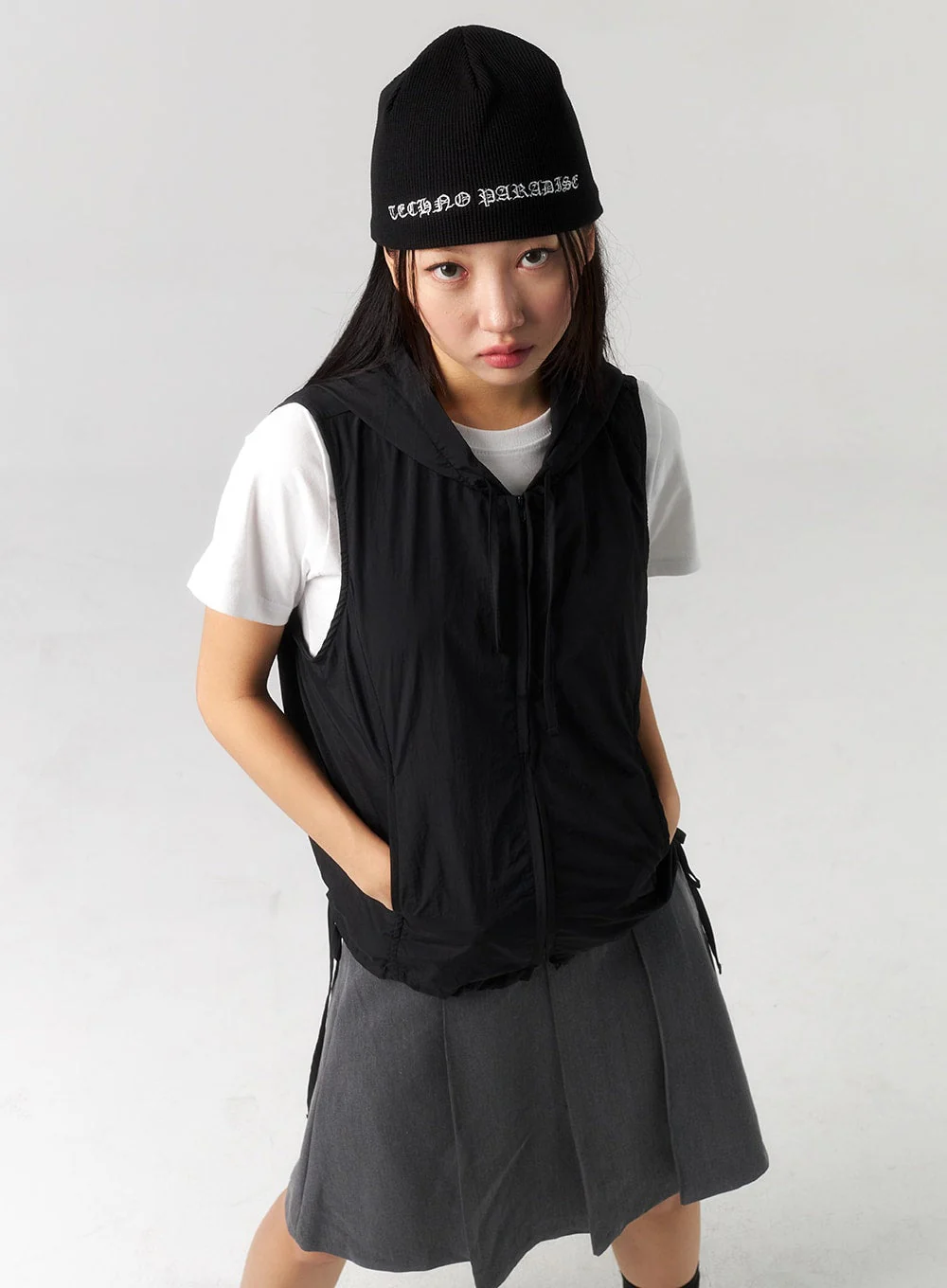 Zip-Up Vest Hoodie CU328