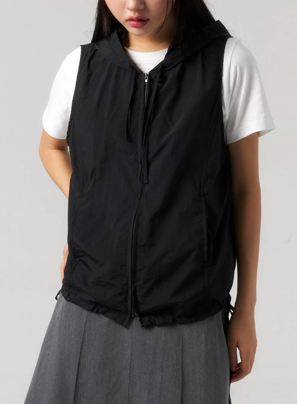 Zip-Up Vest Hoodie CU328 - Image 2